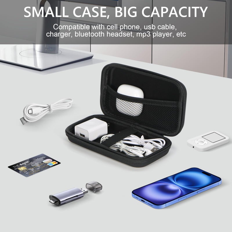 GLCON Portable Protection Hard EVA Case for External Battery,Cell Phone,GPS,Hard Drive,USB Charging Cable,Carrying Bag Mesh Inner Pocket,Zipper Enclosure,Universal Travel Pouch Bag - Image 2